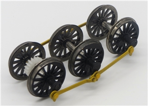 Class 08 Wheelsets - yellow rods & black cranks 32-106Y/106K/122/121