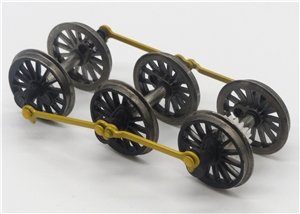 Class 08 Wheelsets - yellow rods & black cranks 32-106Y/106K/122/121