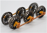 Class 08 Wheelsets - weathered yellow rods & yellow cranks 32-100