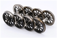A1 4-6-2 tender wheels - black spoked - set 4 32-550