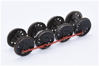 WD Austerity 2-8-0 Blck Wheelset Red Rods (four Axles & Rods) 32-250A