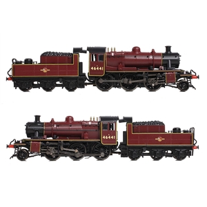 LMS Ivatt 2MT 46441 in BR Lined Maroon (Late Crest)